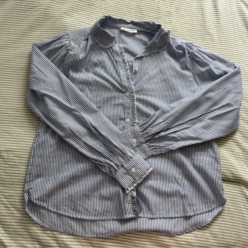 beachlunchlounge Blue Striped Blouse